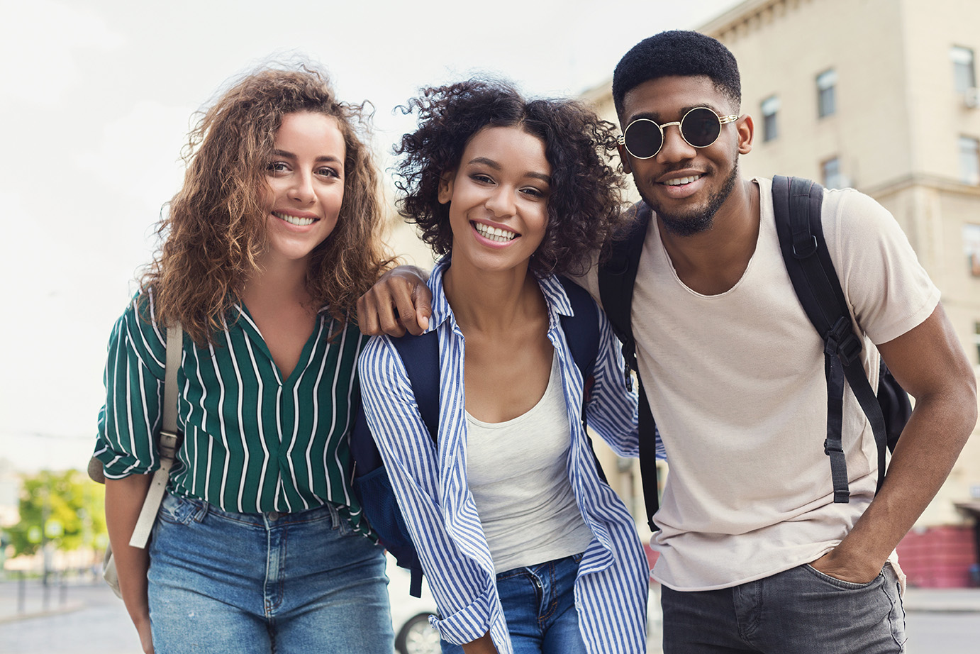 Smiling group of younger people