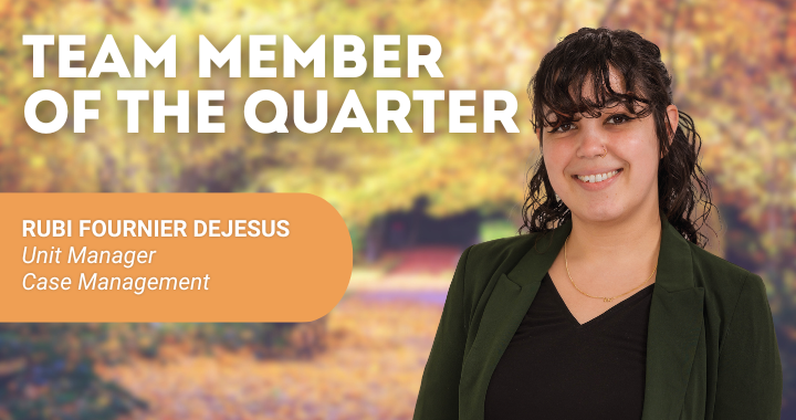 Rubi Fournier DeJesus, unit manager for Escambia County case management, has been named Team Member of the Quarter for FamiliesFirst Network!