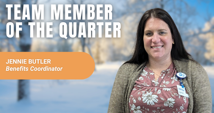 headshot of Jennie on a winter background